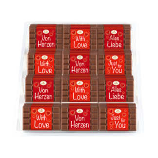 Présentoir mini tablette chocolat "Love" 108 mini tablettes 10g