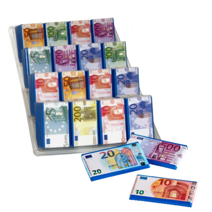 Billets de banque en chocolat Insolite Présentoir tablettes 7.5g