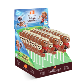 Sucette lollipops chocolat - Footballeur 35g x 24 sucettes