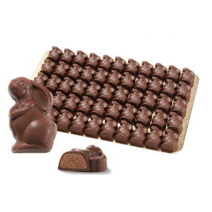 Lapin gourmand cœur praliné noisettes -vrac 1,17kg - chocolatier Révillon