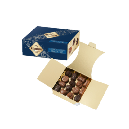 Ballotin chocolat lait et noir 310g, assortiment de 10 variétés Révillon