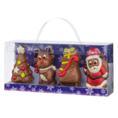 Valisette moulage chocolat figurines de Noël, chocolat au lait et blanc 120g