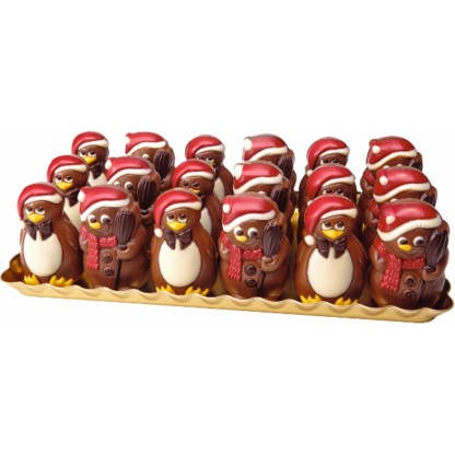 Plateau moulages en chocolat, Bonhomme de neige et Pingouin Noël 2Kg
