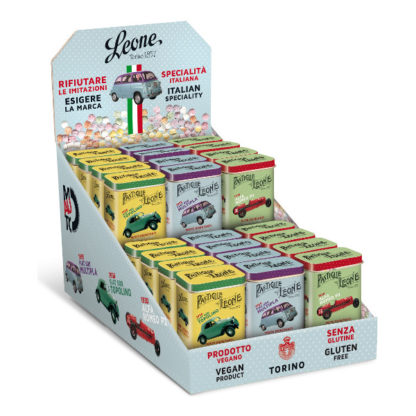 Présentoir pastilles Leone voitures anciennes assortiment 15g x 24