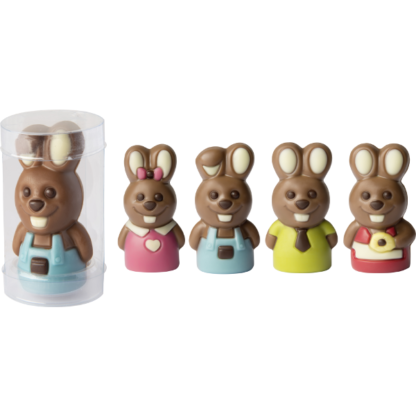 Tubo de 24 mini figurines Lapin chocolat Pâques 10g