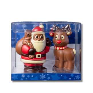 Coffret moulages en chocolat Père Noël et Renne 150g