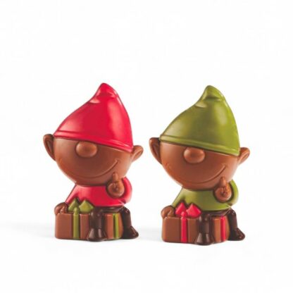 Lutin de Noël - moulage en chocolat assortis rouge et vert, 40gx10