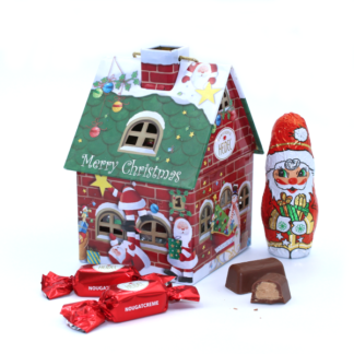 Maisonnette nostalgie "Christmas Time" remplie de chocolats (113g)