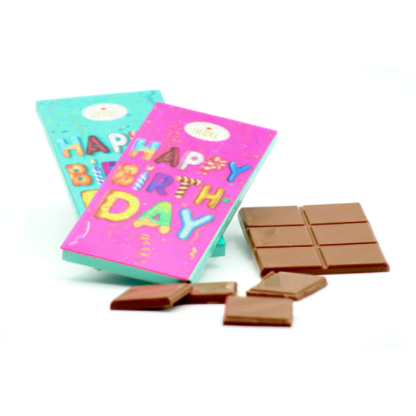 Tablette de chocolat Happy Birthday, chocolat au lait effet 3D