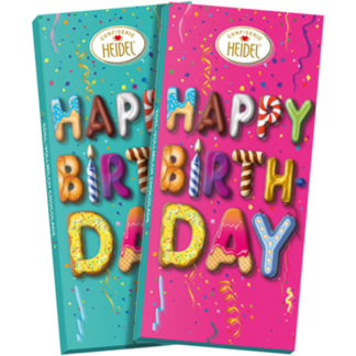 Tablette de chocolat Happy Birthday, chocolat au lait effet 3D