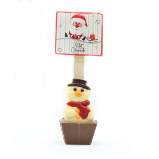 Cuillère à chocolat chaud Noël, décor bonhomme de neige 55g