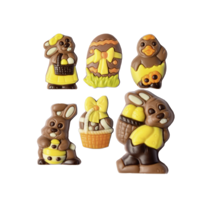 Vrac figurines Pâques en chocolat au lait 10g - ADG Diffusion