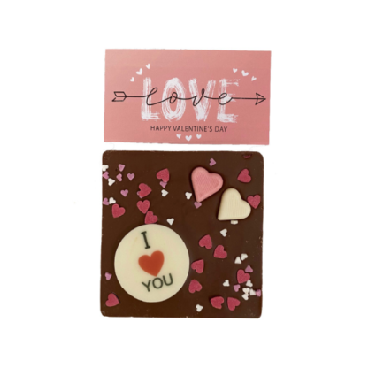 Tablette de chocolat "I LOVE YOU" Saint-Valentin 75g