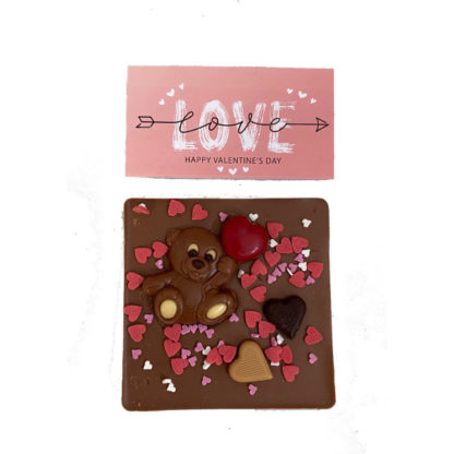 Tablette de chocolat Ourson Coeur Saint-Valentin 75g