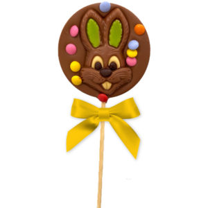 Sucette ronde Lapin Smarties en chocolat au lait 50g, sélection Pâques