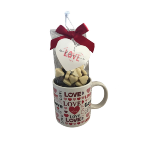Mug imprimé "Love" et ses mini chocolats Coeur 100g