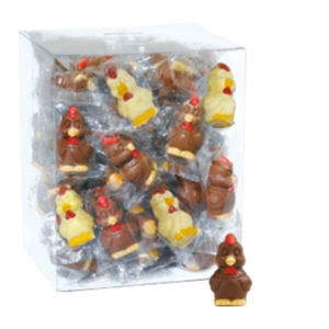 Tubo poule décorée en chocolat Pâques 10g x45 Abtey