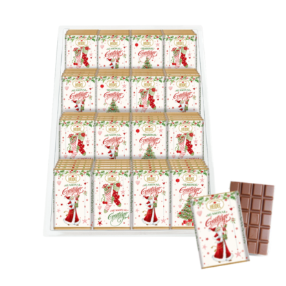Présentoir tablettes de chocolat « Noël blanc » - mini tablettes 10g