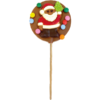 Sucette ronde chocolat au lait, Père Noël, sucette 50g smarties
