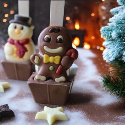 CUILLÈRE CHOCOLAT LAIT BONHOMME PAIN ÉPICES MINI GUIMAUVE 55g x21 – Image 3