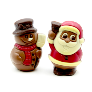 Assortiment moulages Père Noël et Bonhomme de neige en chocolat