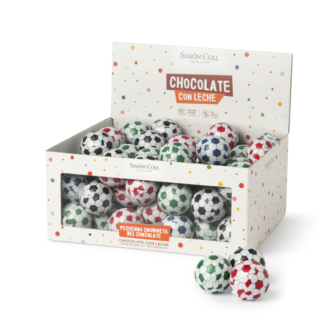 Ballons de foot en chocolat 12g, tubo de 60 pièces - ADG Diffusion