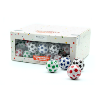 Ballons de foot en chocolat 12g, tubo de 60 pièces - ADG Diffusion