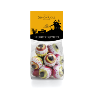 Sachet yeux chocolat lait Halloween - 10 boules creuses de 12g