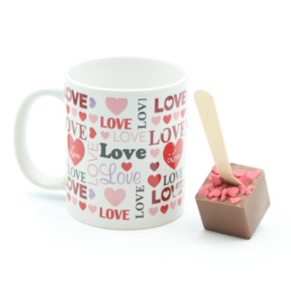 Mug LOVE et sa cuillère à chocolat chaud chocolat lait