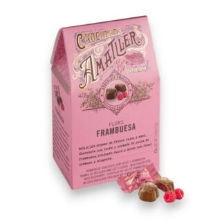 Étui flowpack pralinés Chocolat lait framboise 72g