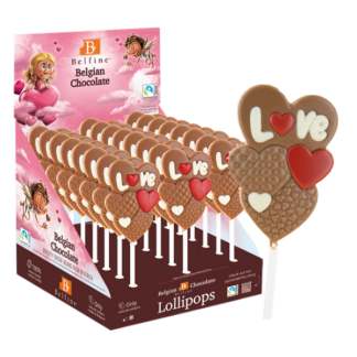 Sucette lollipops chocolat - Amour 25g x 24