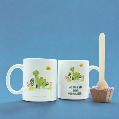 MUG DINO AVEC CUILLÈRE CHOCOLAT LAIT MINI SMARTIES 45g x6 – Image 2