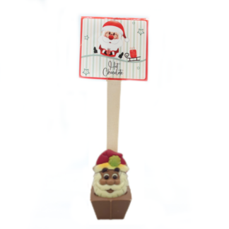 Cuillère à chocolat chaud Noël, décor Père Noël en chocolat, 55g