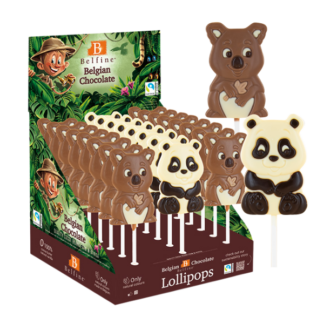 Sucette lollipops chocolat - Jungle 35g x 24 sucettes