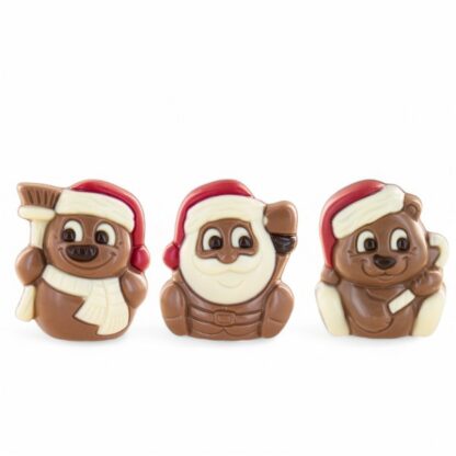 Moulages Ourson Père Noël et Bonhomme de neige 25g
